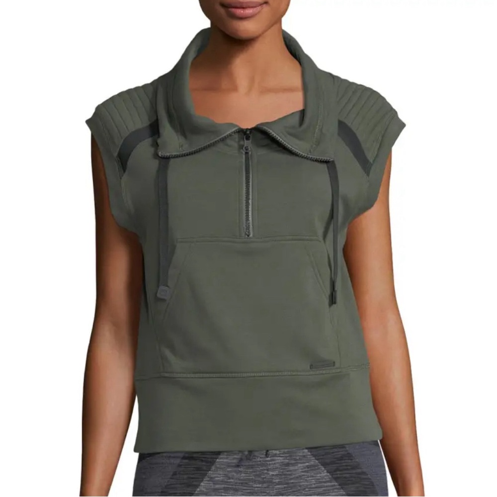 Blanc Noir Vest Unite French Terry Performance Size Medium Army Green